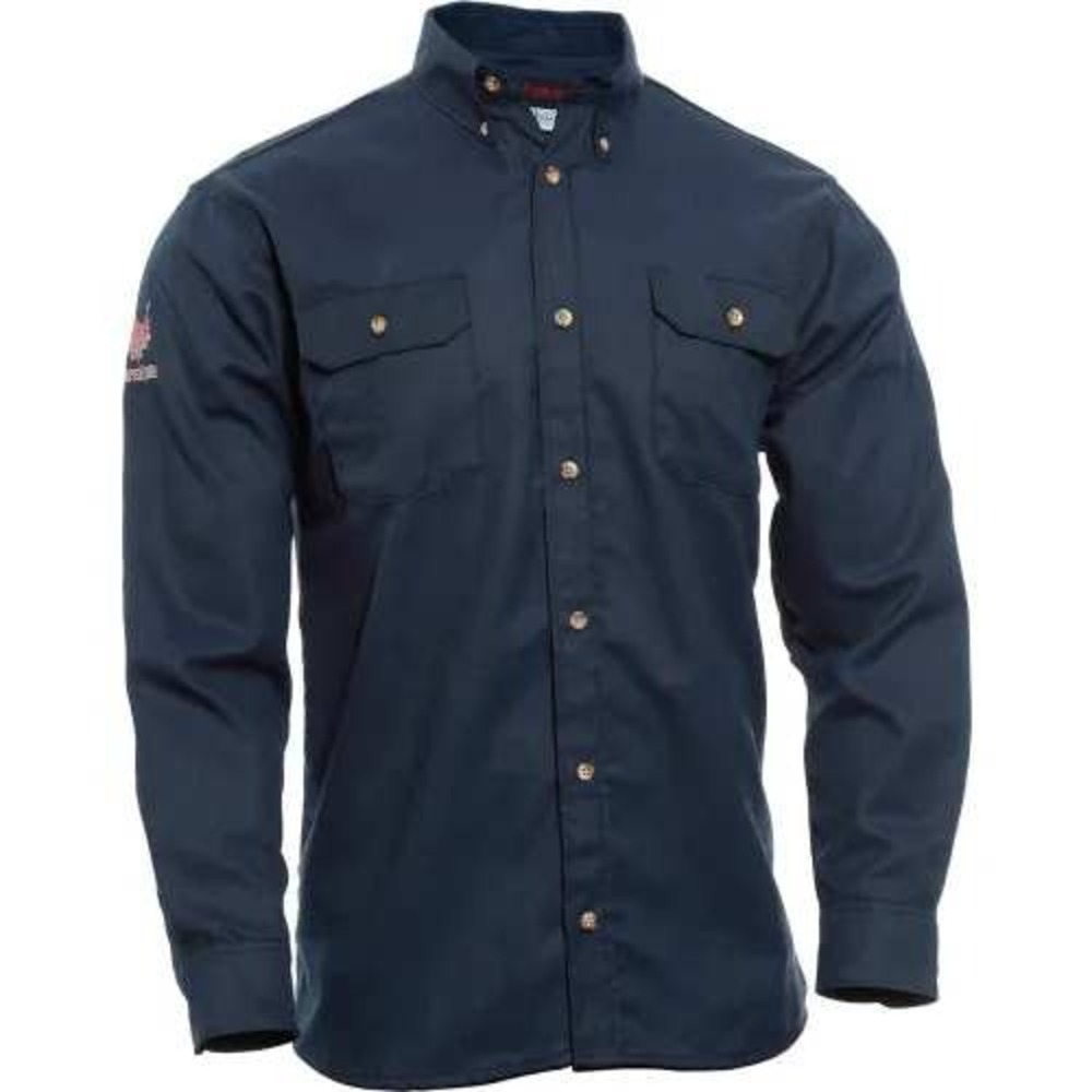 Drifire Mens Work Shirt Navy Blue FR Flame Resistant TECGEN SELECT CAT 2 Size SM